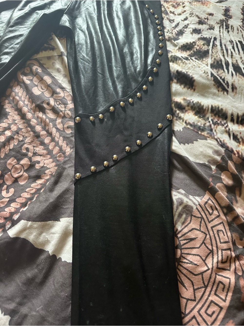 AKIRA Black open Lace-Up Studded leggings excellent condition - Picture 5 of 15